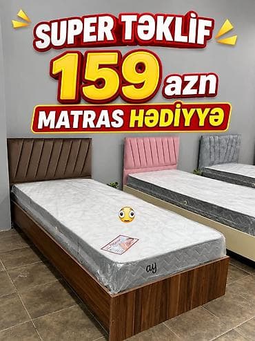 stuldan: - Yumşaq başlıqlı iki nəfərlik çarpayı. Neytral açıq rəng korpus — 3