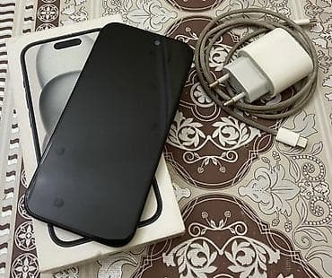 2.el telefon iphone: IPhone 15, 128 GB, Midnight, Face ID, Simsiz şarj, Sənədlərlə — 2