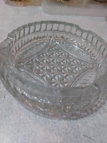 siqaret qabı: Qalın şüşədən hazırlanmış dekorativ külqabı/çerez qabı dəsti - — 3