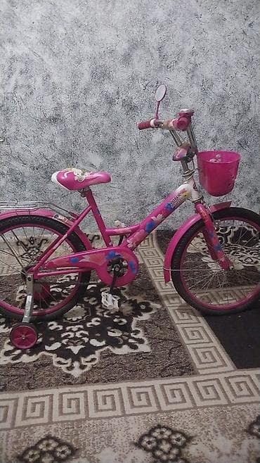 Велосипеды: Uşaq velosipedi – 2 təkərciyilə (köməkçi təkərlər) pink rəngdə — 1
