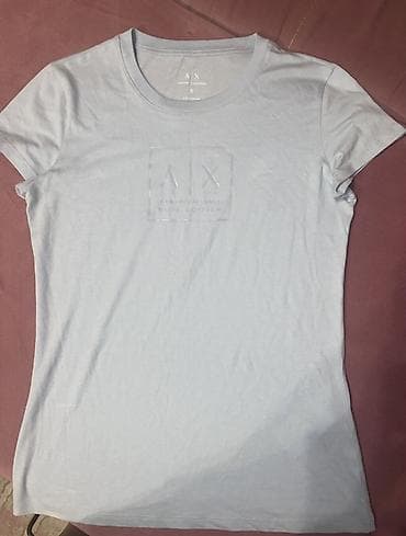 Original Armani Exchange (A|X) qadın T‑shirt - Model: A|X logo çaplı