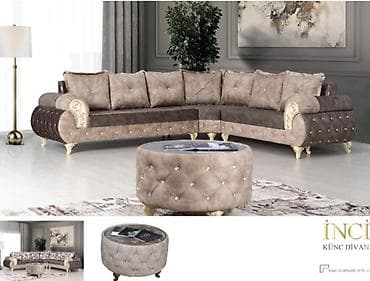 İnci künc divan dəsti Fabrik istehsalı mebellərin topdan qiymətlə