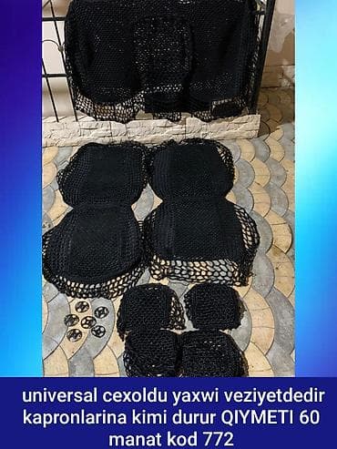 masın: Universal avtomobil oturacaq üzlükləri dəsti - Material: elastik tor — 1