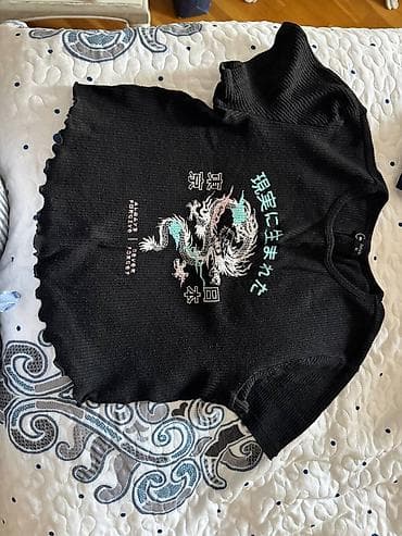 dragon şortik: Qara qısa top – dragon printli - Rəng: qara - Üzərində iri dragon — 1