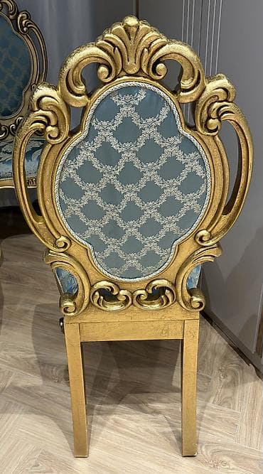 pastel ucun parcalar: Qonaq otağı üçün, İşlənmiş, Qatlanmayan, rəng - Göy Stul — 4