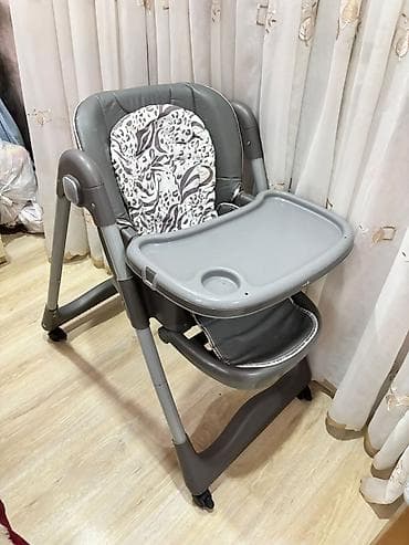 pive seti: Uşaq yemək kreslosu - Rəng: boz/gümüş tonları, naxışlı yumşaq — 6