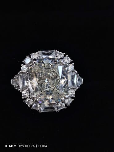 zümrüd qaşlı üzüklər: Üzük, Gümüş, 925 Əyar — 2