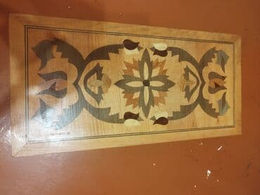 yeni il hədiyyə qutusu: Əl işi ağacdan tavla dəsti - Material: tamamilə təbii ağac. Qapaq və — 2