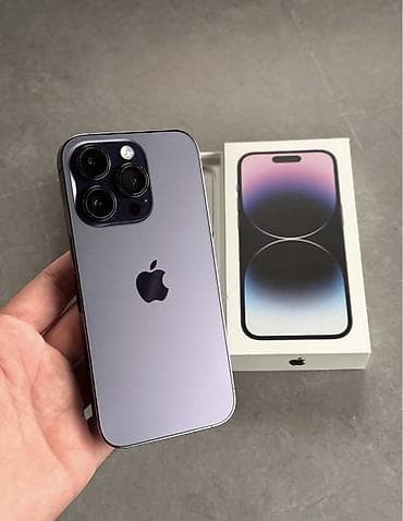plata iphone: IPhone 14 Pro, 256 GB, Deep Purple, Zəmanət, Simsiz şarj, Face ID — 1