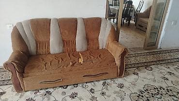 kafe üçün divan: 3 nəfərlik açılıb-bağlanan divan - Rəng: qəhvəyi-bej kombinasiyası - — 2