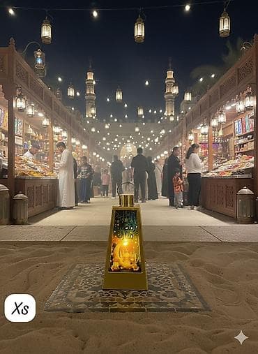 Bitkilər üçün dibçəklər: Ramazan temalı LED fanus dekoru – XS ölçü - Dizayn: Şərq — 5