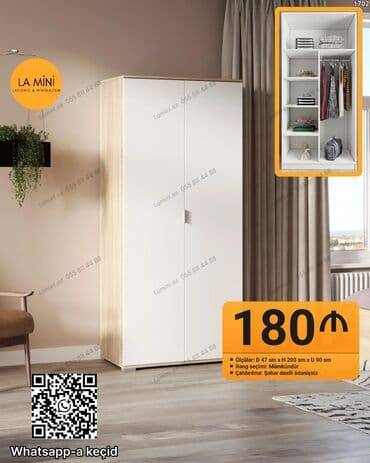 şfonerlər: Açılan, 2 qapılı Düz dolab, Qarderob, paltar dolabı — 1