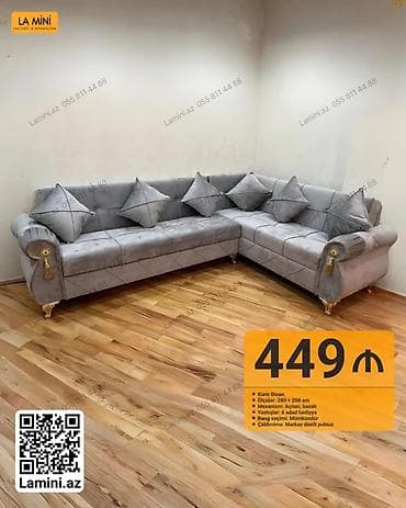 klassik divanlar: Künc divan – La Mini - Ölçü: 280 x 200 sm - Mexanizm: Açılan, bazalı — 1