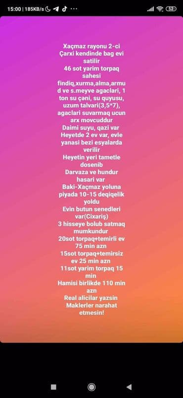 xacmazda findiq bagi satilir: Bakı, 46 kv. m, 4 otaqlı, Hovuzsuz — 3