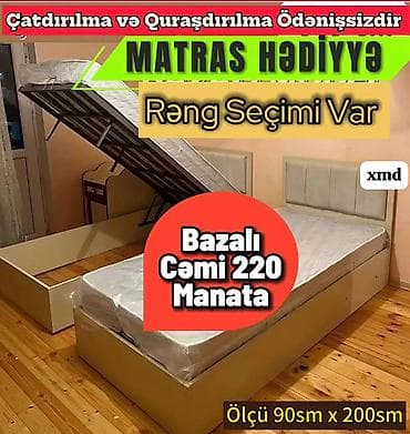 Yeni, Təknəfərlik çarpayı, Bazalı, Matras ilə, Siyirməsiz