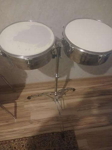 zerb aleti: Timbal cütlüyü (Timbales) – metal korpuslu, xrom örtüklü, tənzimlənən — 3