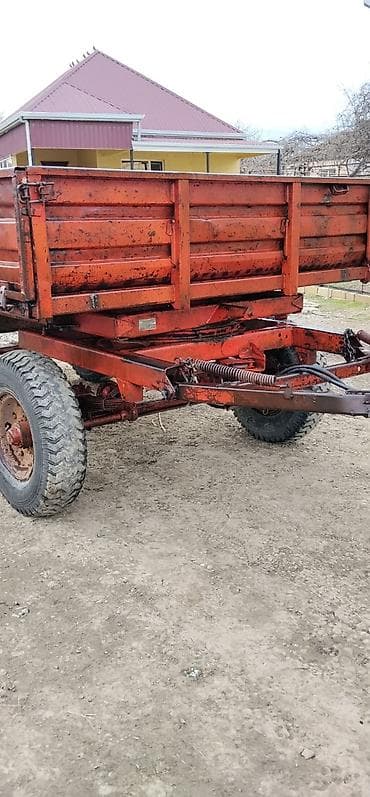 Kənd təsərrüfatı üçün ikioxlu traktor qoşqusu - Hidravlik üçtərəfli