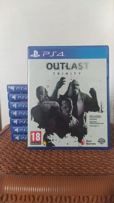 Oyun diskləri və kartricləri: PS4 üçün Outlast Trinity oyunu. Bu kolleksiyaya Outlast, Outlast