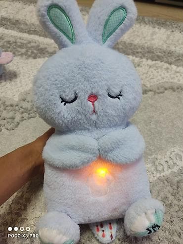 Yumşaq oyuncaqlar: Yumuşaq oyuncaqlı işıqlı dovşan - Rəng: açıq mavi - Material: çox — 1