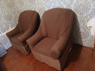 divan uzlukleri instagram: İki ədəd qəhvəyi rəngli kreslo örtüyü. Elastik materialdan hazırlanıb — 1