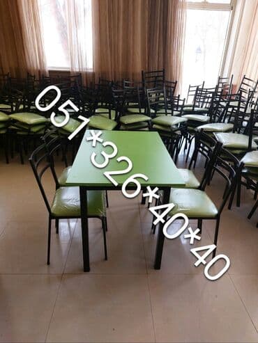 naxcivan bina evleri: Yeni, Dördbucaq masa, 6 stul, Açılan, Stullar ilə, Metal, Azərbaycan — 17