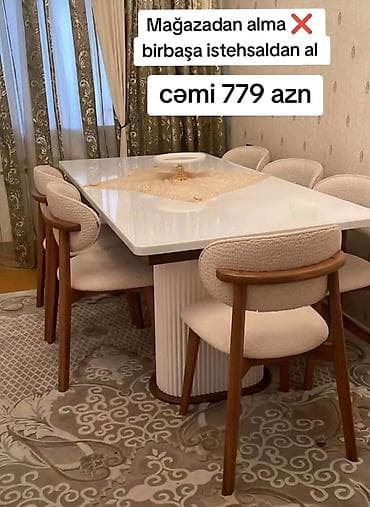 Modern yemək otağı dəsti - Diktə olunmuş neoklassik dizayn: parlaq lalafo.az -da Modern yemək otağı dəsti - Diktə olunmuş neoklassik dizayn: parlaq