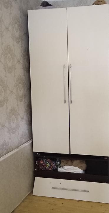 2 qapılı, Siyirməli, Ağ, Digər material, Açılan, Düz dolab