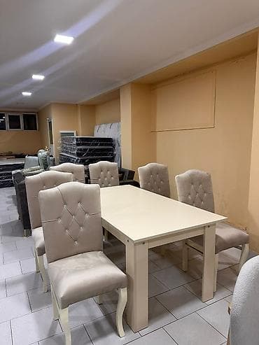 stol dəsdi: Yemək otağı üçün 6 nəfərlik stol-stul dəsti - Dəst: 1 ədəd düzbucaqlı — 4