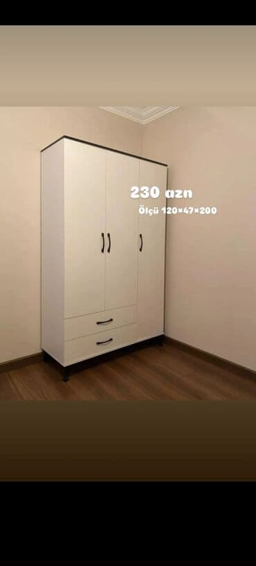 polkalı şkaf: Yeni, Açılan, 3 qapılı Düz dolab, Qarderob, paltar dolabı, Azərbaycan — 5