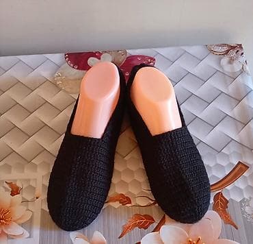 qış ayaqqabı: Əl işi toxunma ev tuflisi – minimalist model - Model: bağsız, yumru — 1