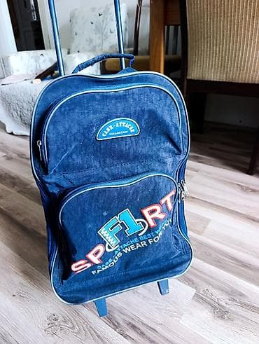 Oyuncaqlar: Çamadan tipli təkərli məktəb/seyahət çantası - Rəng: tünd mavi — 1