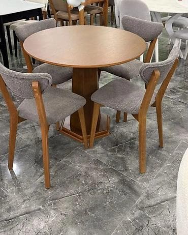 Mətbəx üçün, Açılmayan, Yumru masa, 4 stul