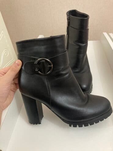 сапоги демисезонные кожаные: Полусапоги, Размер: 40, цвет - Черный, Новый — 3