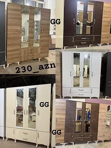 Yeni ve Sifarisle 4 Qapili Dolab 230 azn Olcu 1.60×47×2m Material — 1