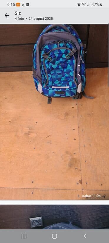 məktəb üçün çantalar: Məktəb çantaları - Rəngarəng batik dizaynlı, ön cibinə “m” nişanlı — 3