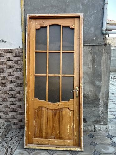 qapi taxda: Taxta giriş/otaq qapısı - Material: təbii ağac (lak örtüklü) - — 1
