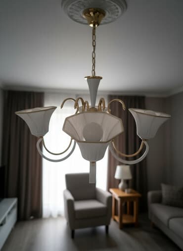 isdi pol: Çılçıraq, 5 lampa, Xrustal — 1