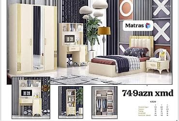 Uşaq/yeniyetmə otağı mebel dəsti – KREM rəng Dəst tərkibi və ölçülər