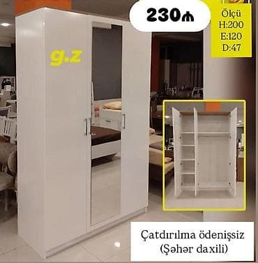 ağ gilas: Məhsul: 3 qapılı paltar dolabı modelləri Xüsusiyyətlər: - Ölçü — 9