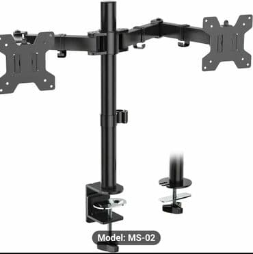 ucuz manitor: Monitordan masaya quraşdırmaq üçün nəzərdə tutulmuş iki qollu montaj — 1