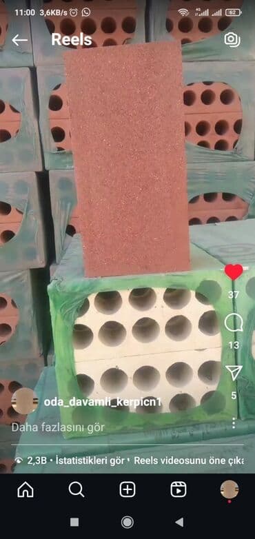 купить кирпич в баку: Oda davamlı, hər növdə hər ölçüdə istənilən rəngdə kərpiclər. içi — 30