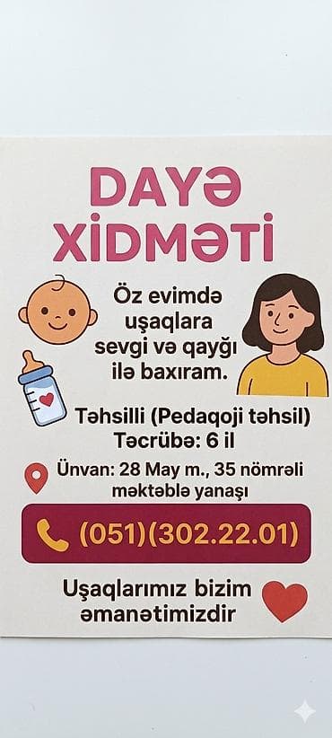 sumqayitda daye: Xanım ismayılova Təcrübəli Dayye Salam Əziz Valideynlər sizi Bakı 28 — 1