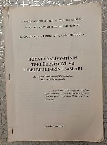 guven qayda kitabi: “Həyat Fəaliyyətinin Təhlükəsizliyi və Tibbi Biliklərin Əsasları” - — 1