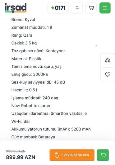 Elektrikli qızdırıcılar və radiatorlar: Tozsoran Kyvol, Nəm təmizləmə, Kredit yoxdur, Ünvandan götürmə — 4