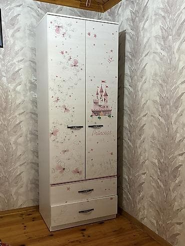 Uşaq dolabları: Qız üçün, Yeni, 2 qapılı, Açılan, Düz dolab — 1