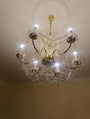 led lusteri: Çılçıraq, 8 lampa, Xrustal — 1
