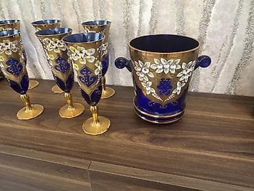 Qədəhlər, rəng - Göy, Xrustal — 4