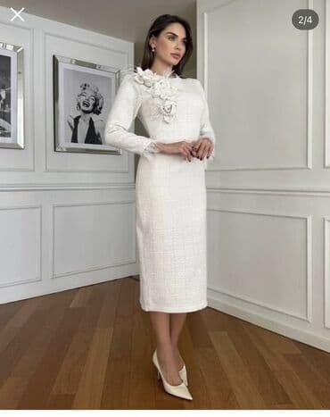 ağ don modelləri: Ağ rəngdə zərif midi don Trendyoldan 180 azn alınıb heç geyinilməyib — 2