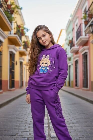 ritmik gimnastika üçün kupalniklər: Uşaq üçün iki hissəli idman dəsti - Modellər: Kapüşonlu svitşört + — 3