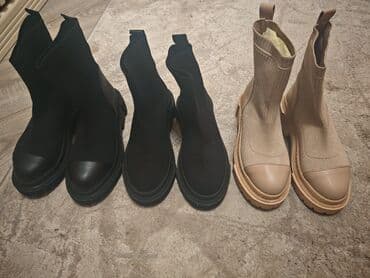 çəkmə: Qadınlar üçün trikotaj üstlü çəkmələr (2 rəng) - Rənglər: qara (3 cüt) — 1